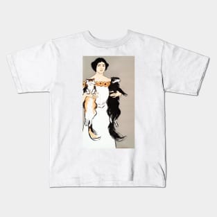 Woman holding cats (1897) by Edward Penfield. Kids T-Shirt